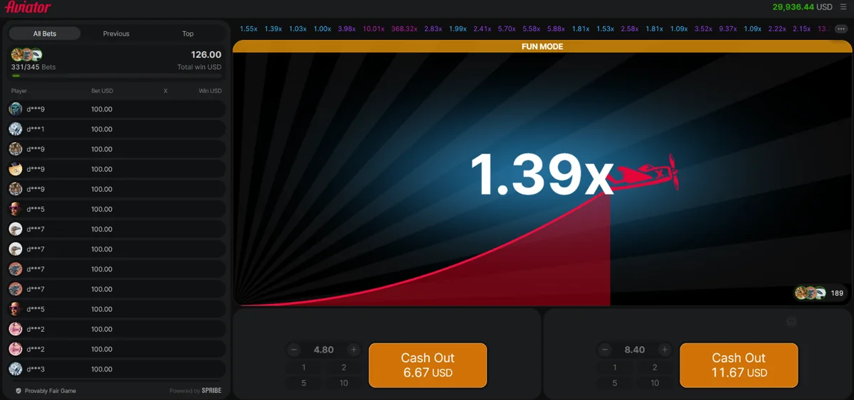 خيار Cash Out في لعبة Aviator أثناء الجولة